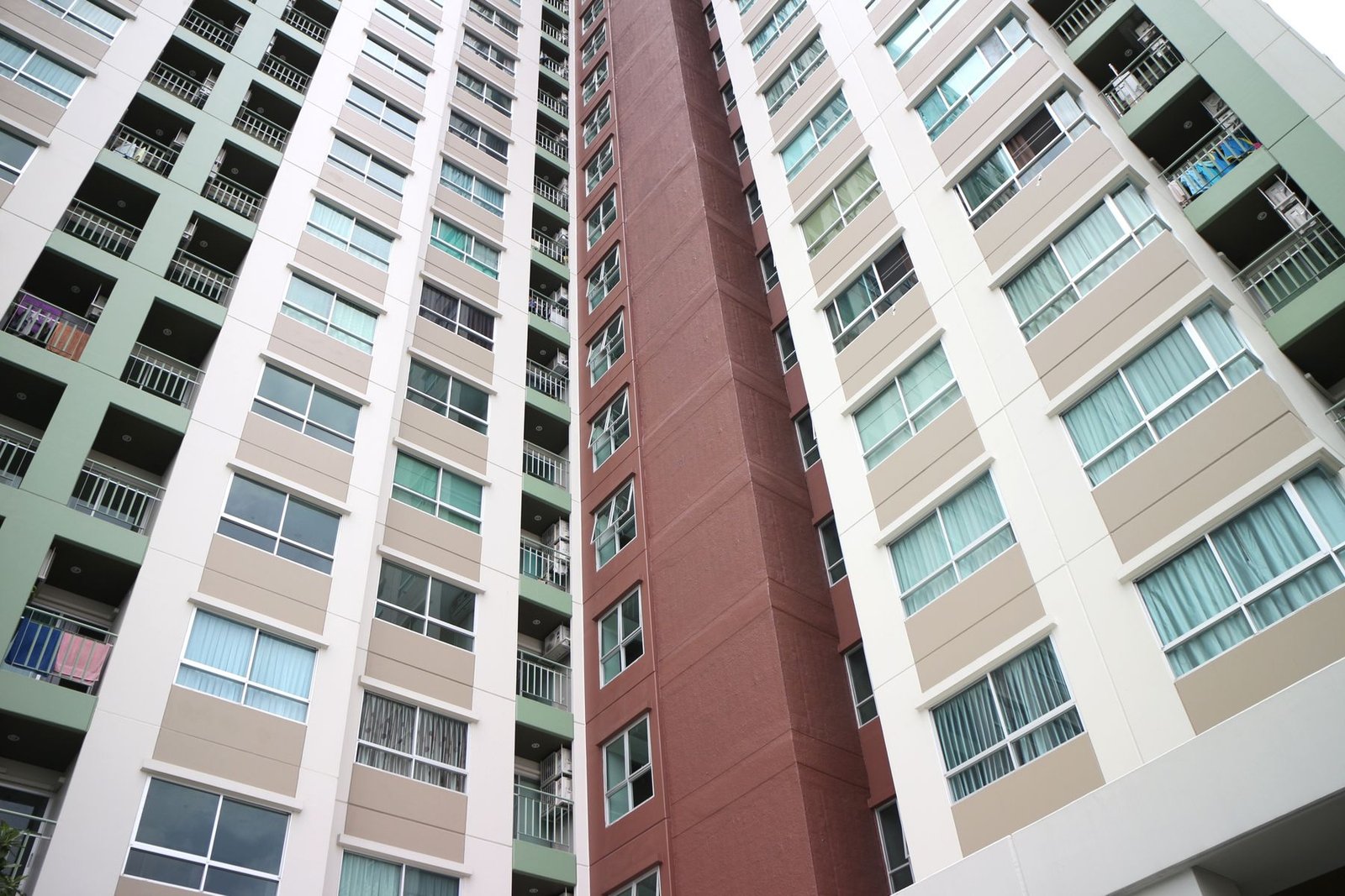 Condominium buildings in Bangkok seen from below