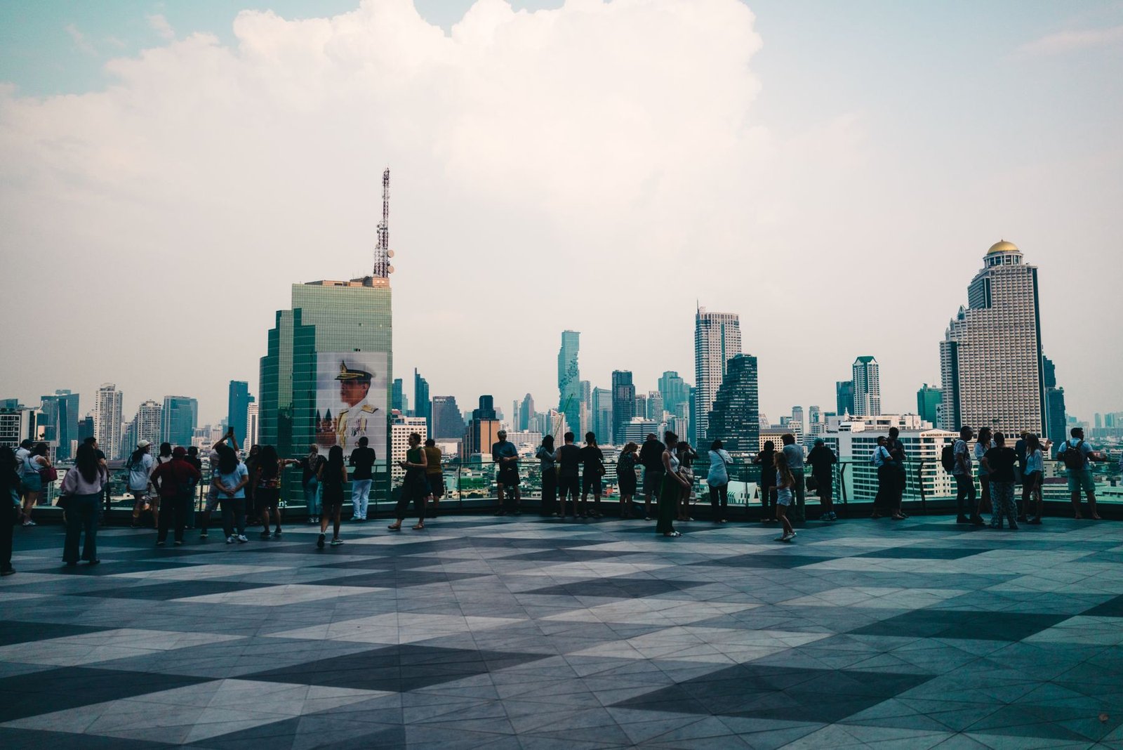 Bangkok skyline from a rooftop